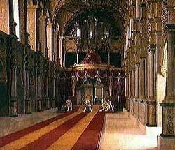 Anointment of King Christian VIII and Queen Caroline Amalia in Frederiksborg Castle Church, Johan Vilhelm Gertner